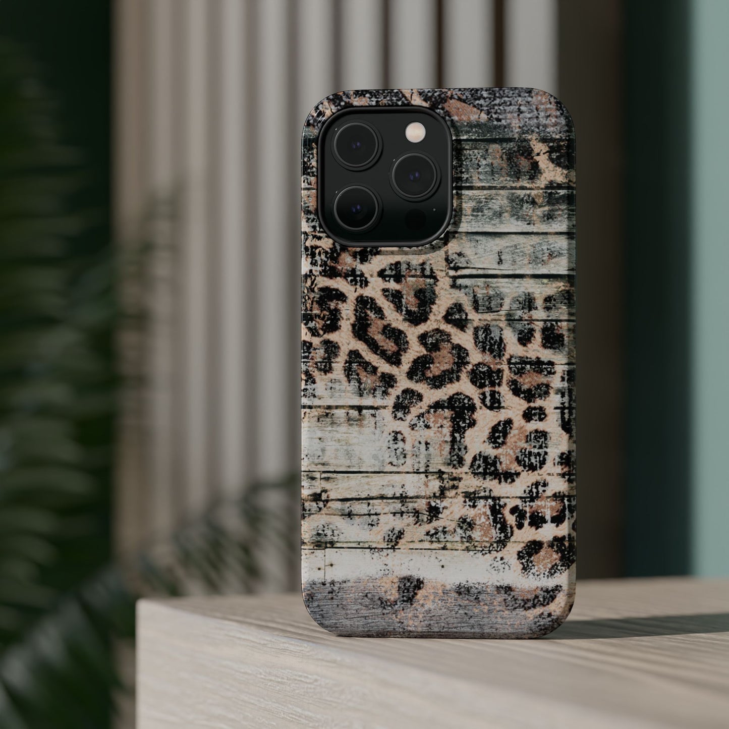 Rustic Leopard Wood Print - MagSafe iPhone Series Case