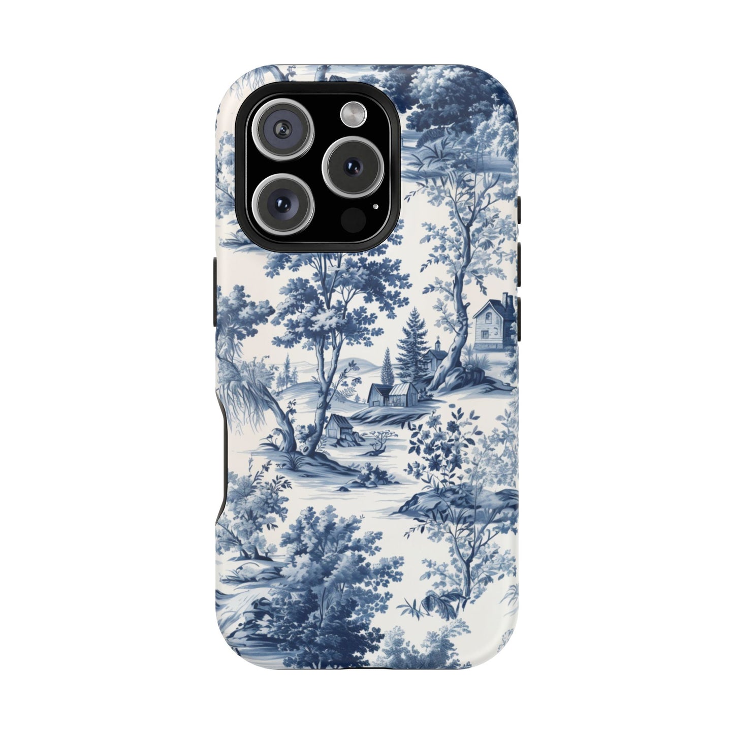 Vintage Charm Blue Toile iPhone Case