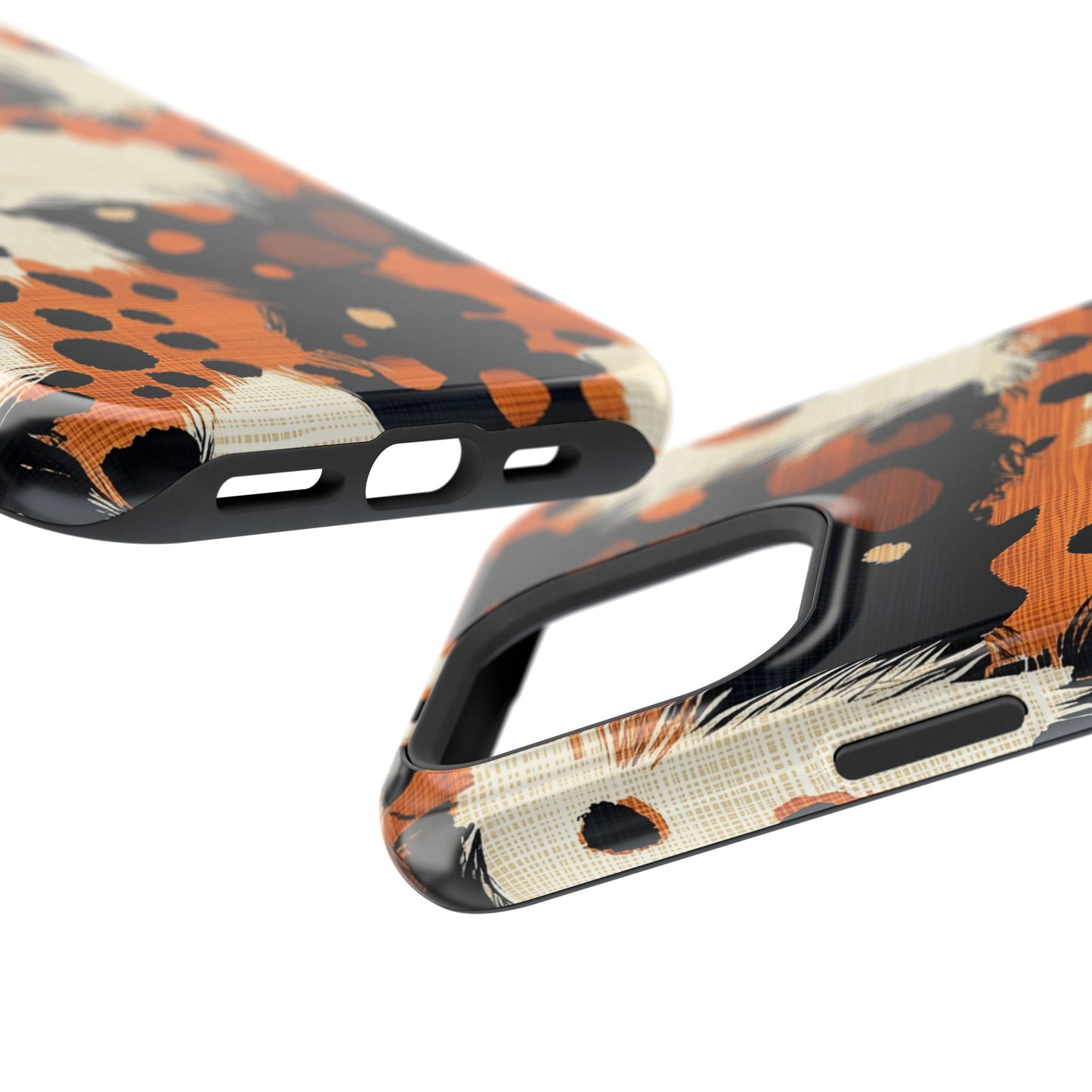 MagSafe iPhone Case: Cheetah Plaid – Brown & Black Pattern