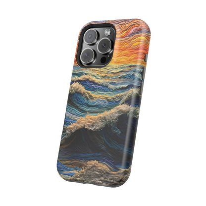 Ocean Sunset Tapestry Waves – MagSafe iPhone Series Case