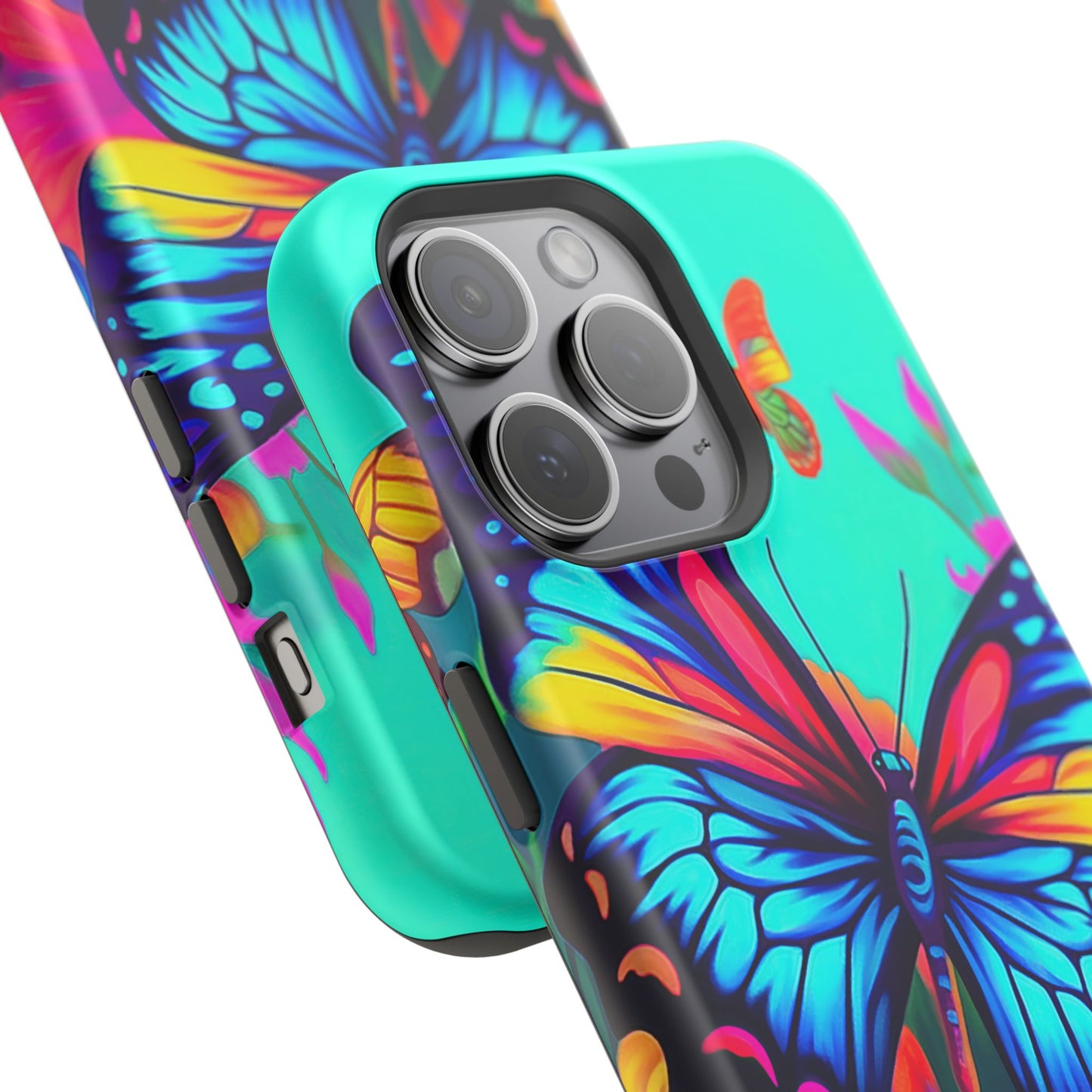 Vivid Butterfly & Floral Burst - MagSafe iPhone Case