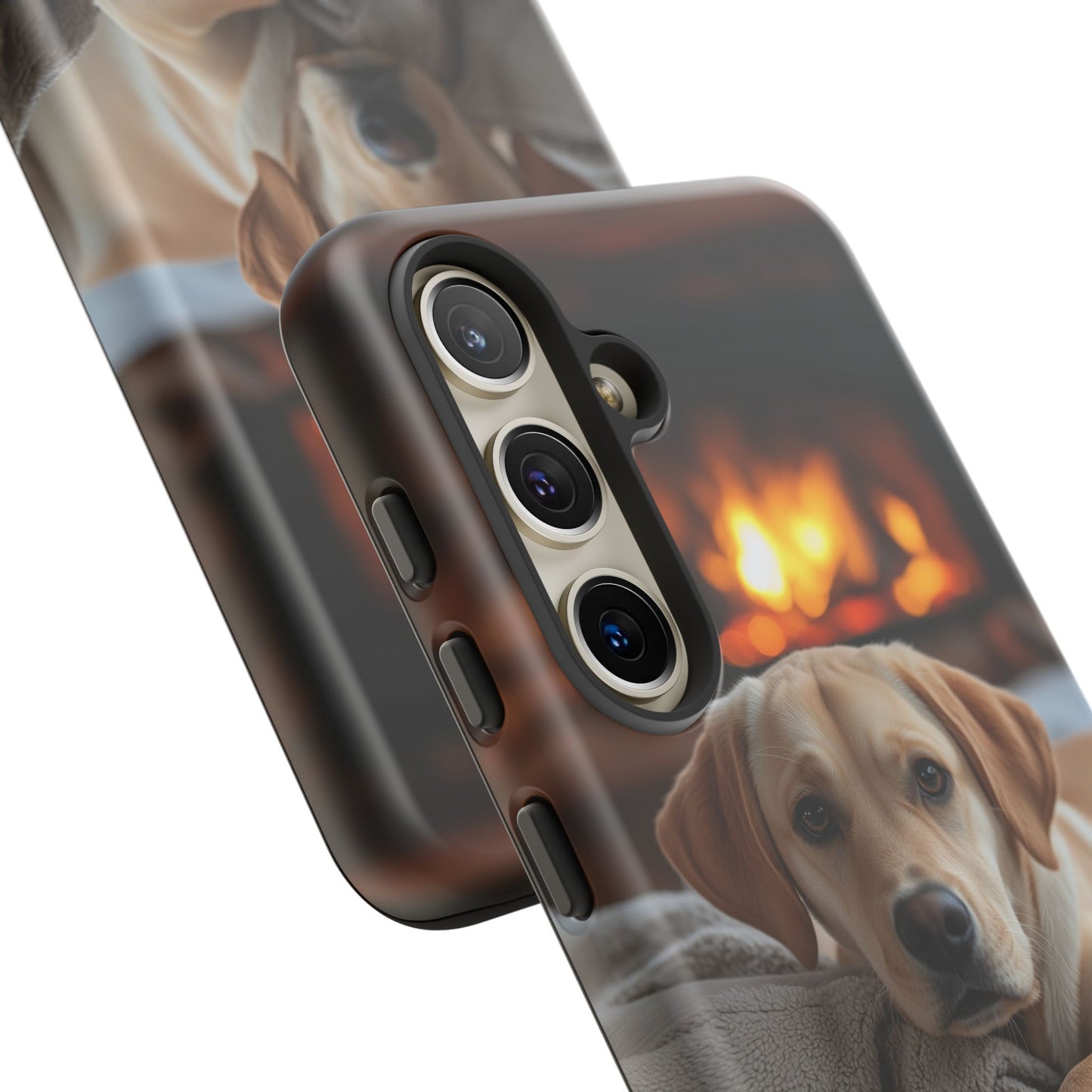 Cozy Golden Retriever by the Fireplace - Samsung Galaxy Case