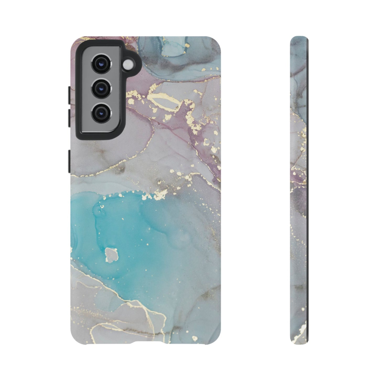 Sky Blue & Purple Marble Wave – Samsung Galaxy Case with Elegant Swirl Design