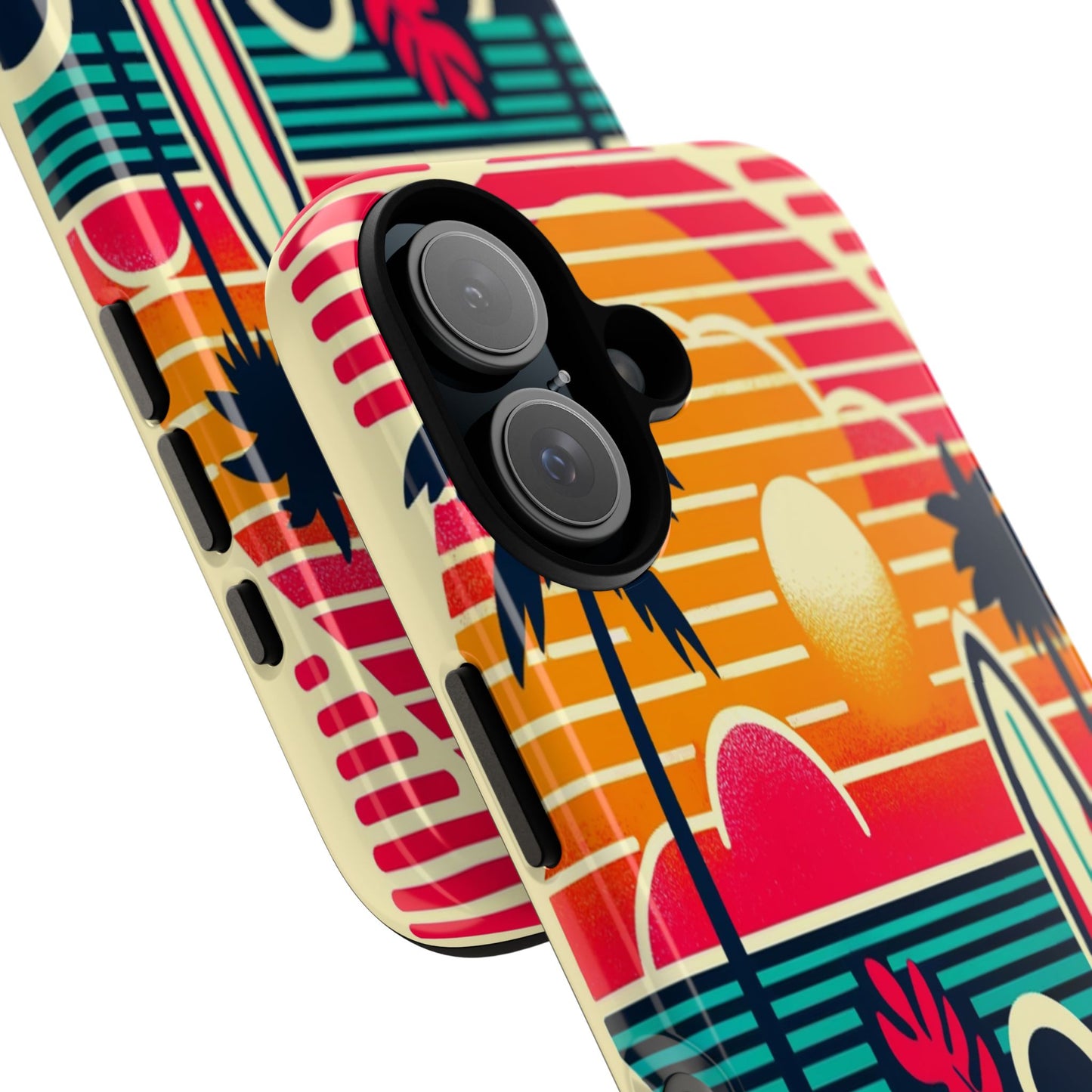 Retro Beach Vibes iPhone Case - Sunset Surfing Protective Cover