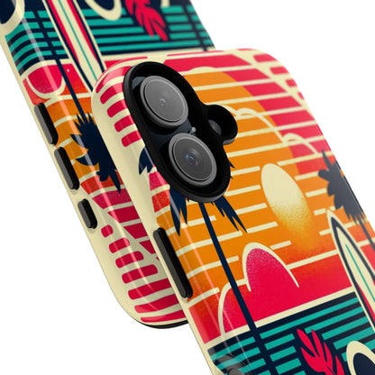 Retro Beach Vibes iPhone Case - Sunset Surfing Protective Cover