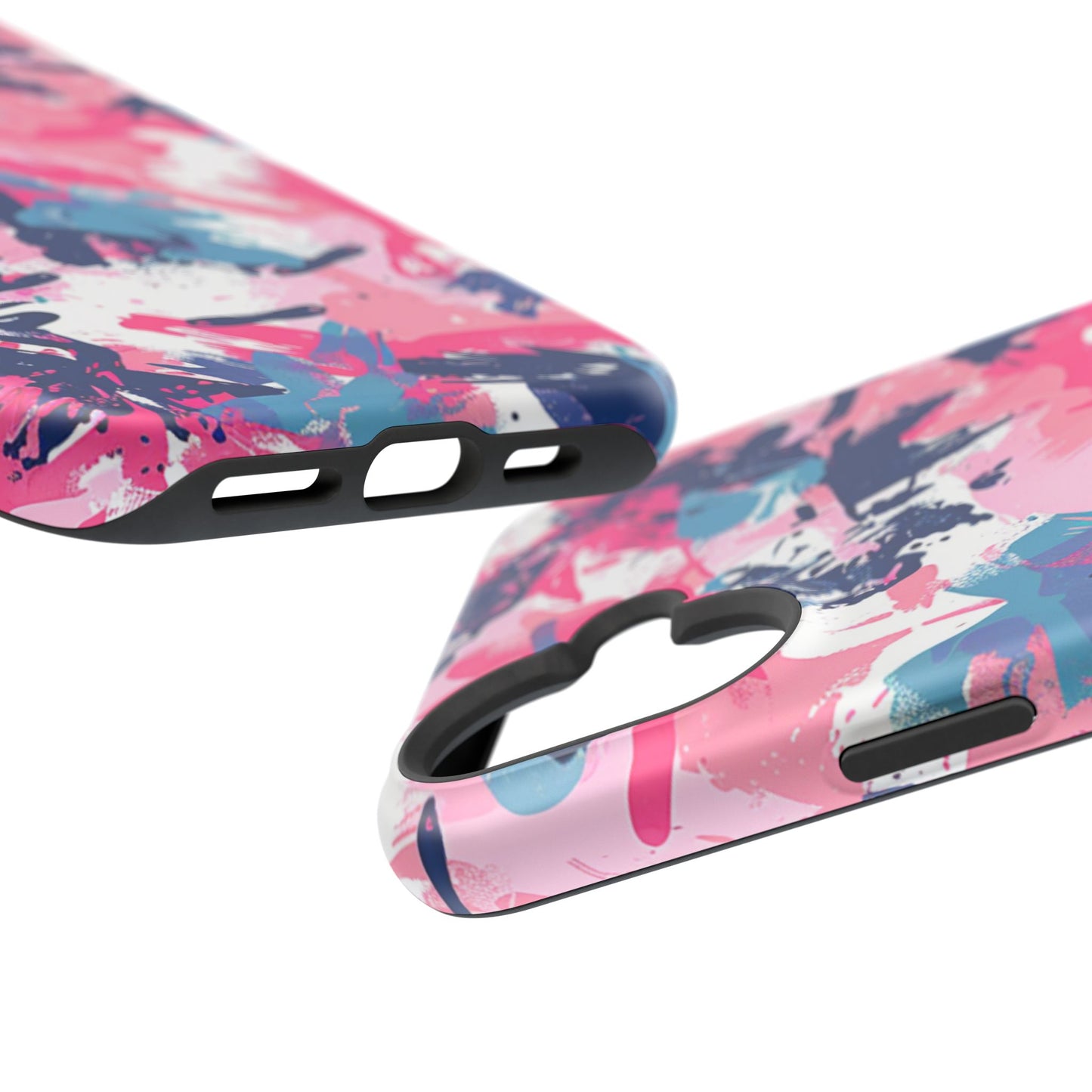 Vibrant Pink & Navy Abstract Splash – MagSafe iPhone Case