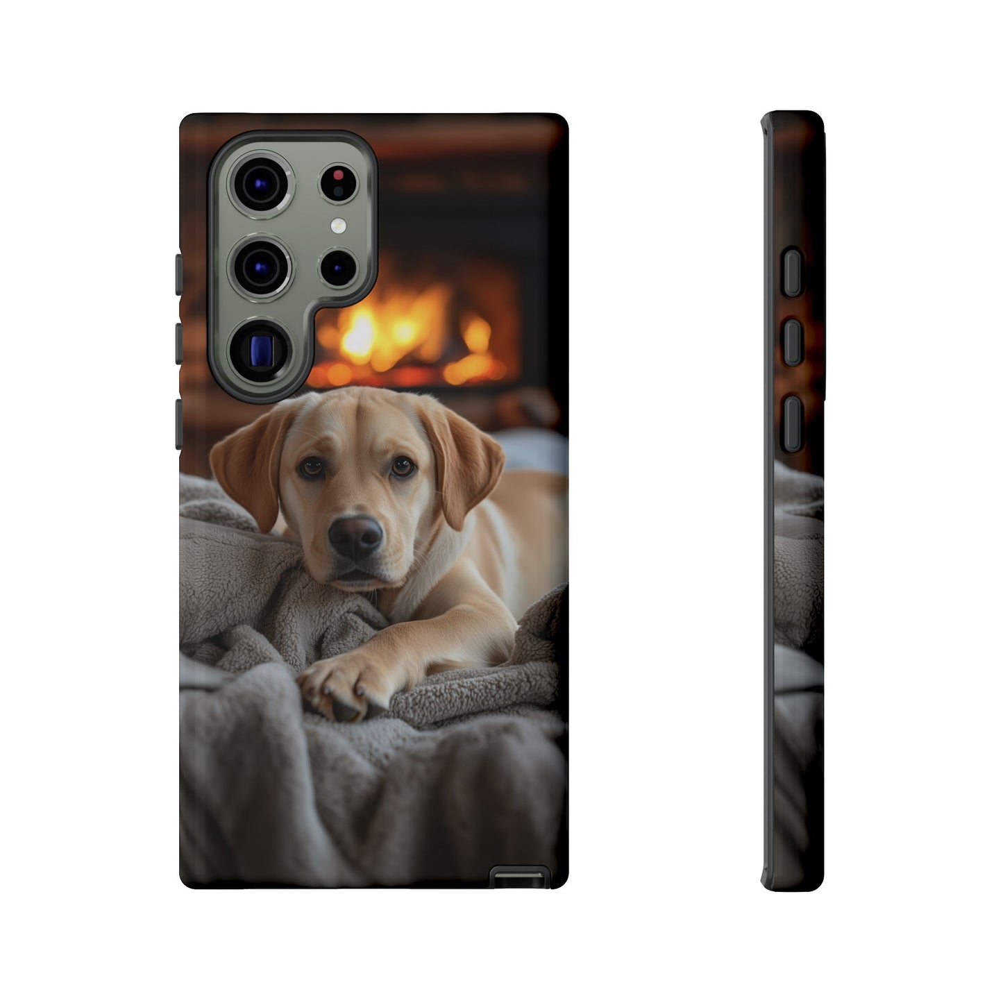 Cozy Golden Retriever by the Fireplace - Samsung Galaxy Case