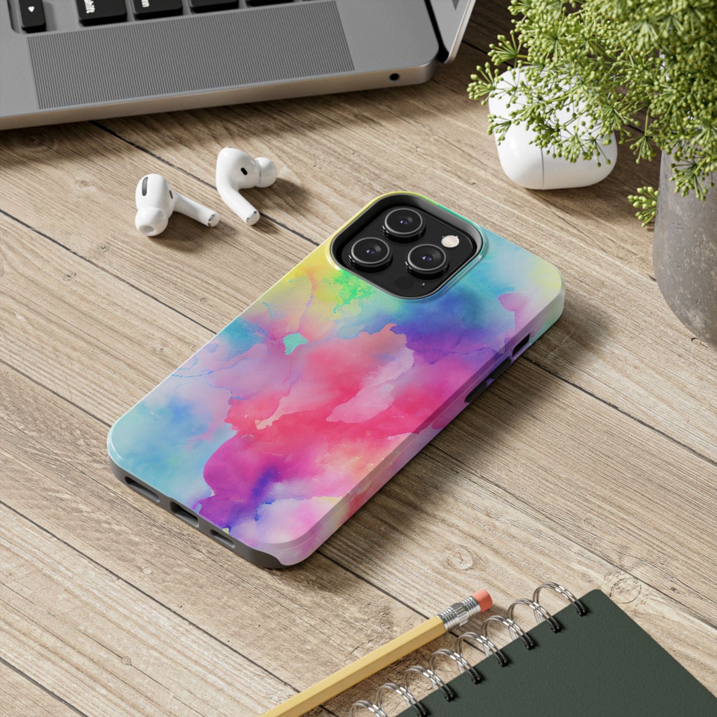 Pastel Watercolor Dream iPhone Case – Slim Profile, Glossy Finish