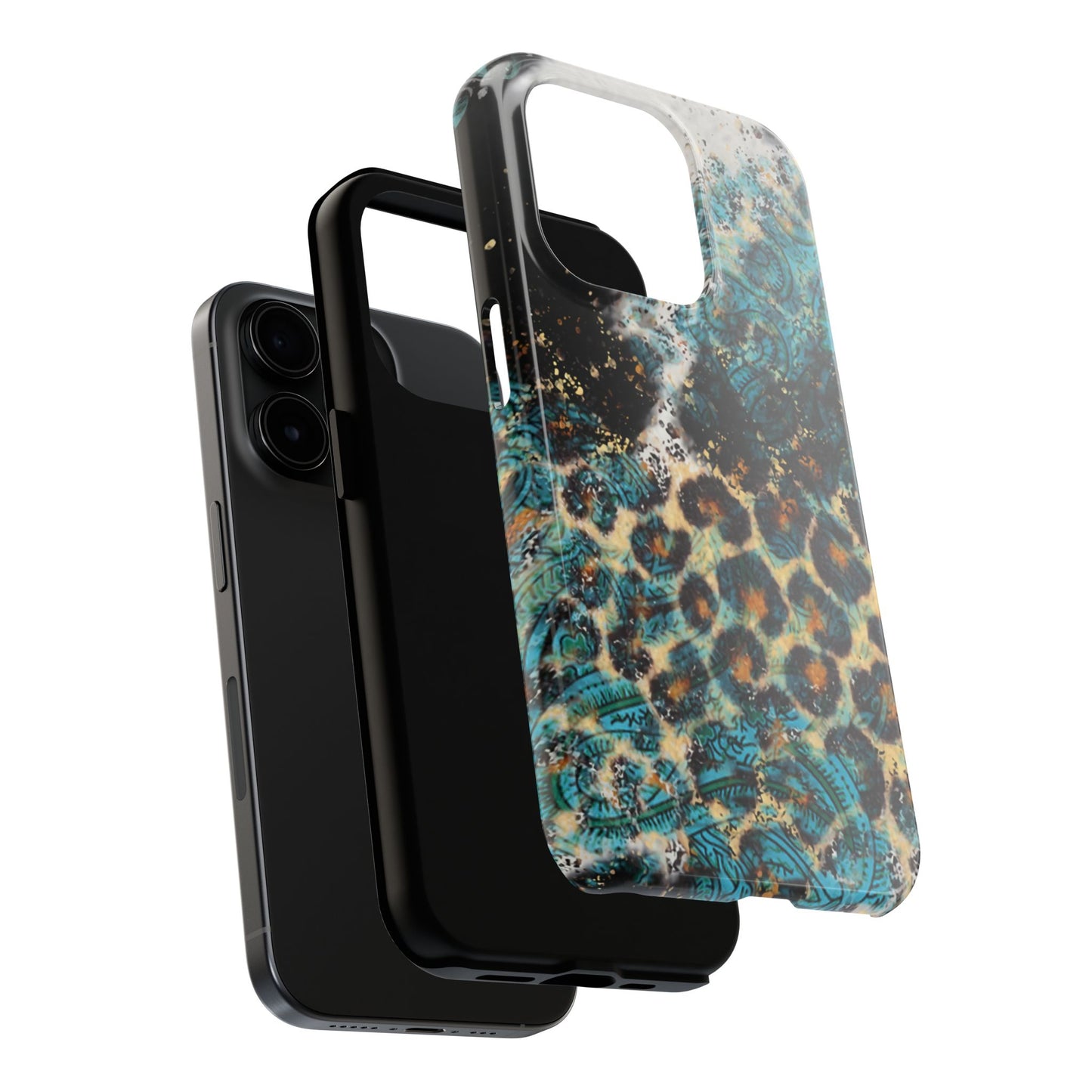 Turquoise Paisley Cowhide Leopard - iPhone Series Case