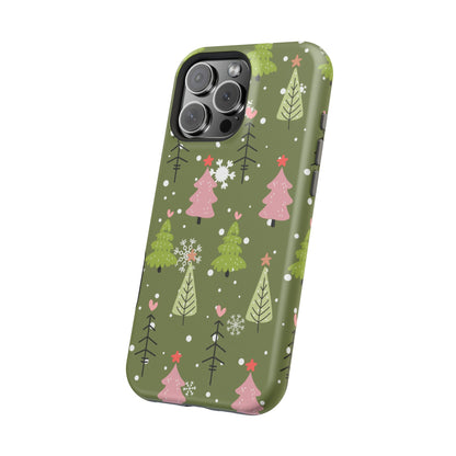 Whimsical Christmas Tree Pattern – MagSafe Phone Series Case