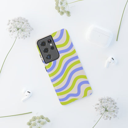 Neon Wave Samsung Galaxy Case – Bold Dual-Layer Protection with 70s-Inspired Vibe