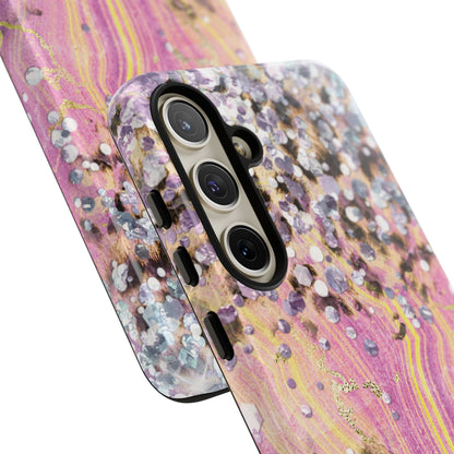 Crystal Glam Leopard - Samsung Galaxy Series Case with Glitter and Gem Accents