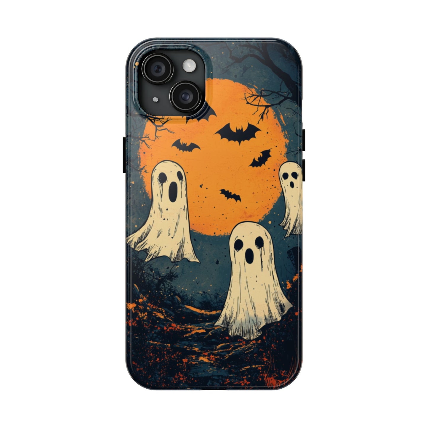 Haunted Ghosts & Full Moon iPhone Case – Spooky Halloween Design