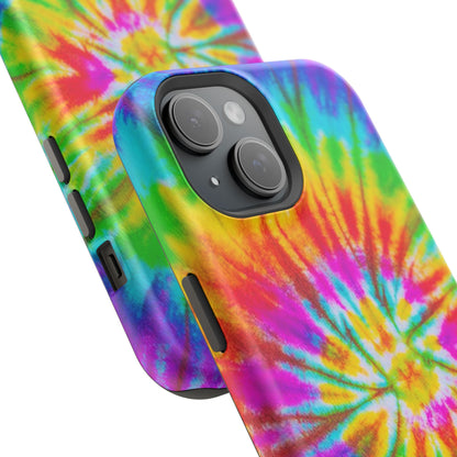 Rainbow Spiral Tie-Dye MagSafe Case – Vibrant Colors & Functionality