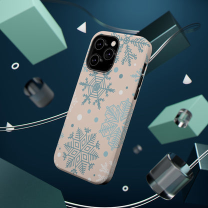 Winter Snowflakes MagSafe iPhone Case – Shockproof, Smooth Matte Finish, Dual-Layer Protection