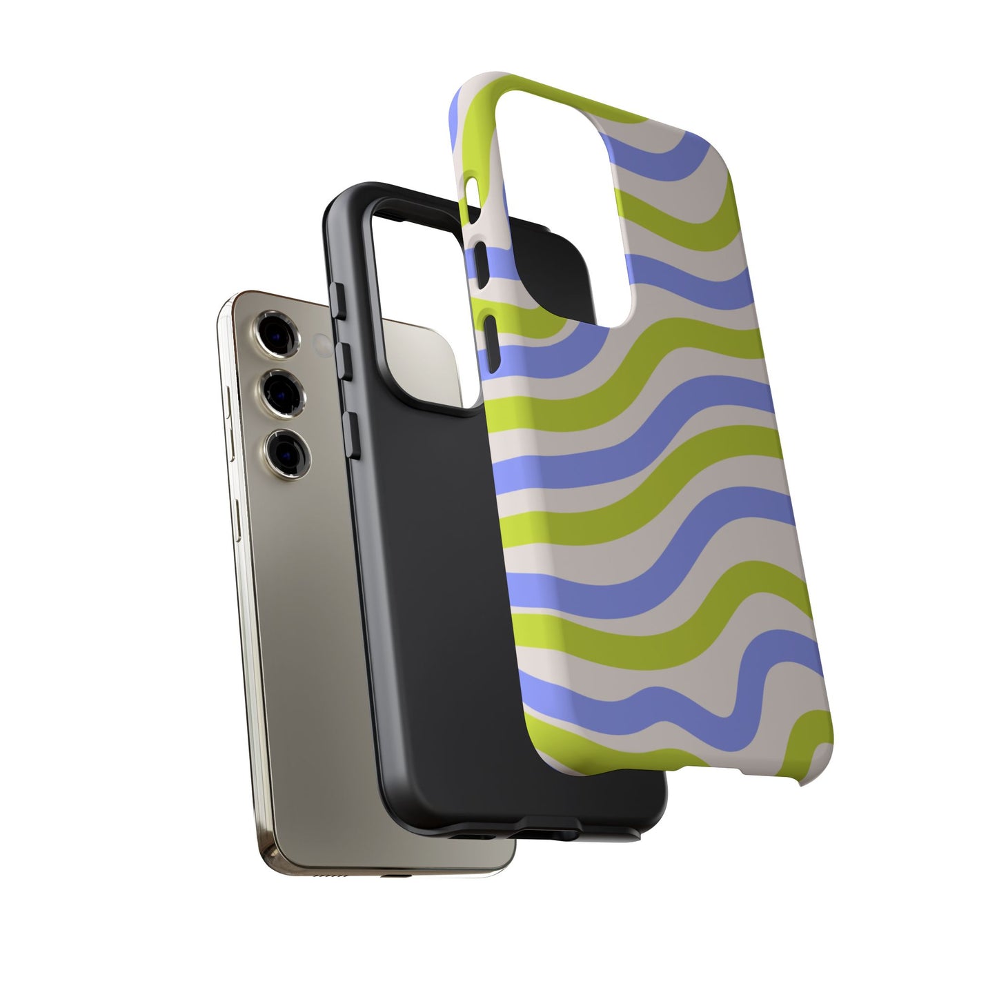 Neon Wave Samsung Galaxy Case – Bold Dual-Layer Protection with 70s-Inspired Vibe