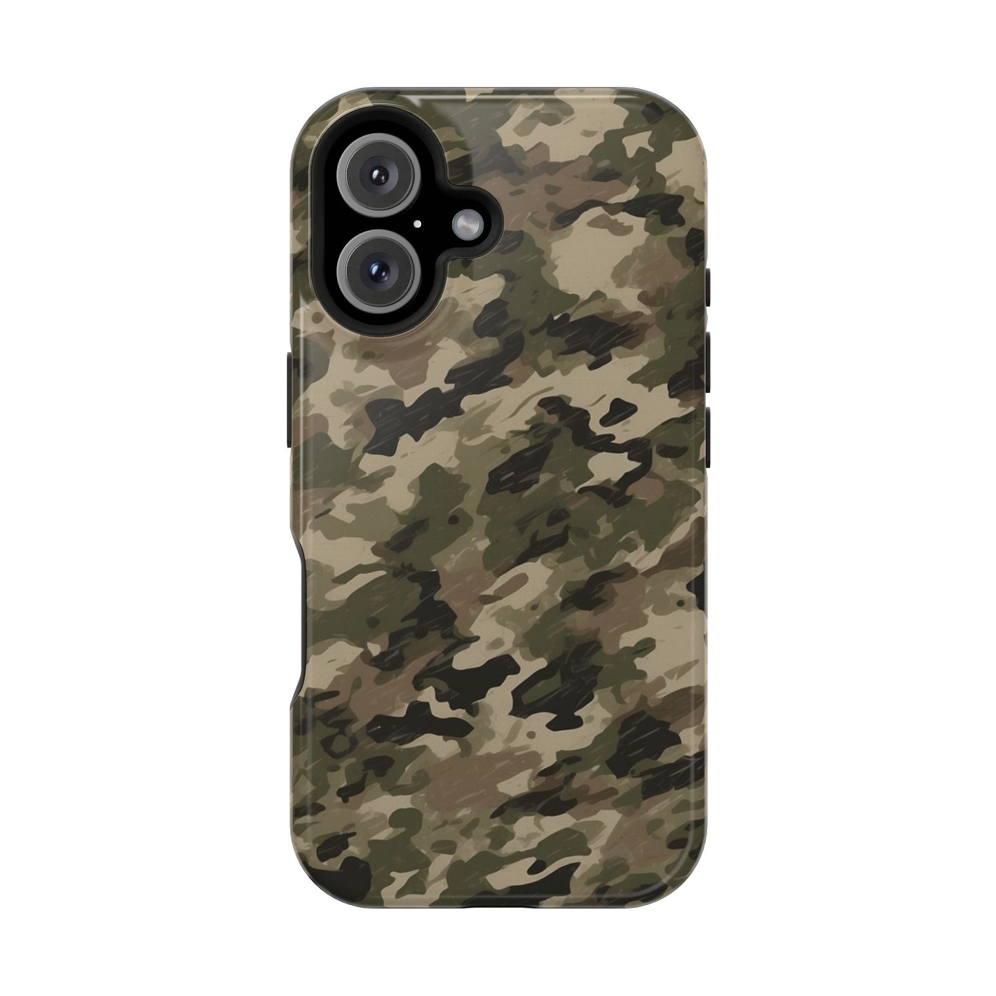 Classic Light Brown Camouflage – MagSafe iPhone Case with Rugged Elegance