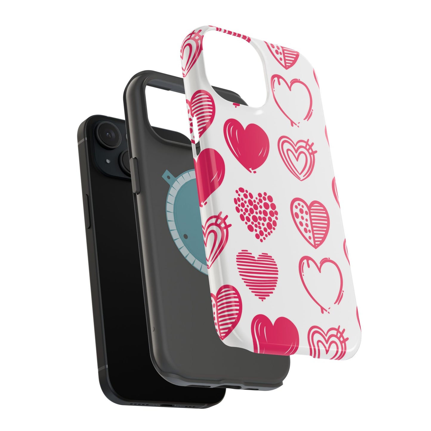 Funky Pink Hearts – MagSafe iPhone Case