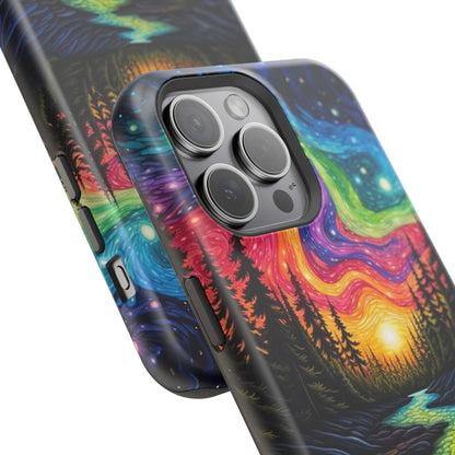 Celestial Nightscape MagSafe iPhone Case – Vibrant River and Starry Sky Design