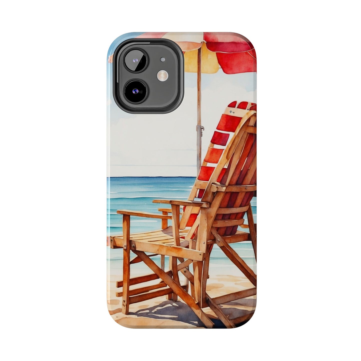 Beach Bliss iPhone Series Case – Relaxing Seaside Chair and Umbrella Design