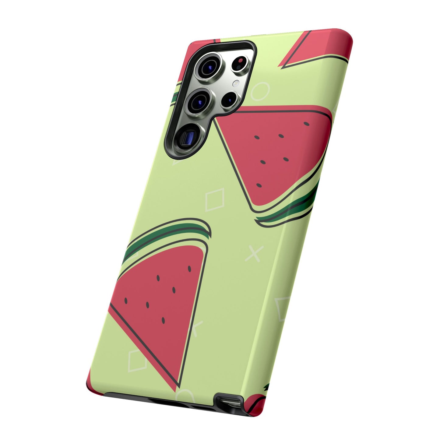 Watermelon Slice Samsung Galaxy Case – Fresh & Fun Design with Retro Geometric Pattern