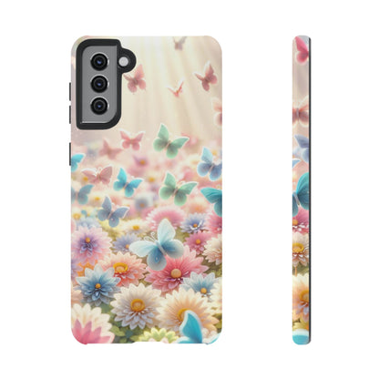 Butterfly Blossom Samsung Case - Pastel Floral Protective Cover