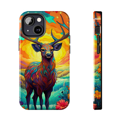 Vibrant Stag in Bloom – iPhone Case