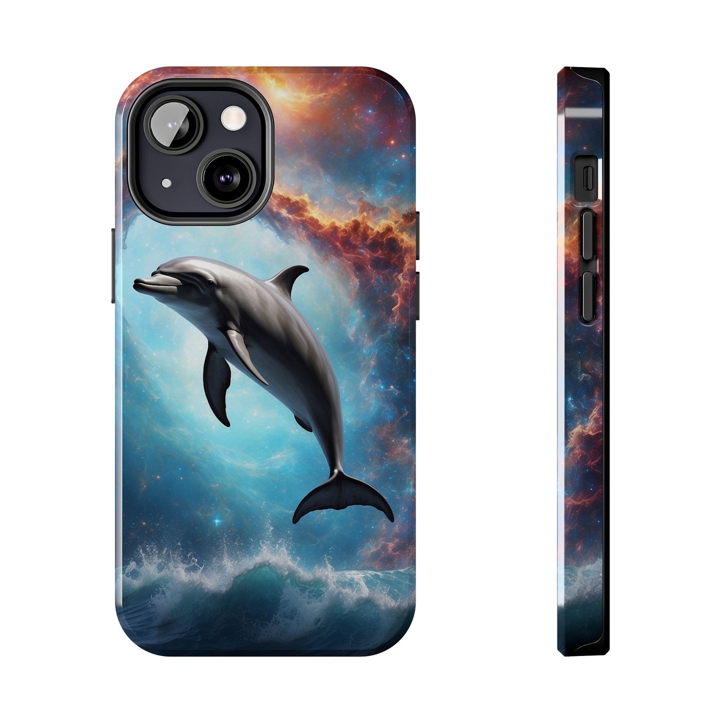 Cosmic Dolphin Space Vibes - iPhone Case