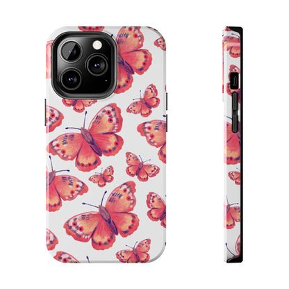 Coral Butterfly iPhone Case – Slim, Protective Design with Bold Watercolor Print