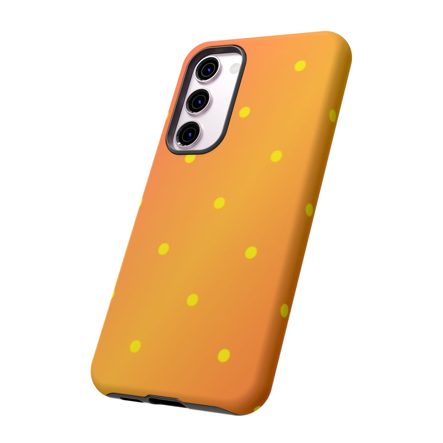 Sunset Gradient Polka Dots Samsung Galaxy Case – Shockproof, Matte Finish, Dual-Layer Protection