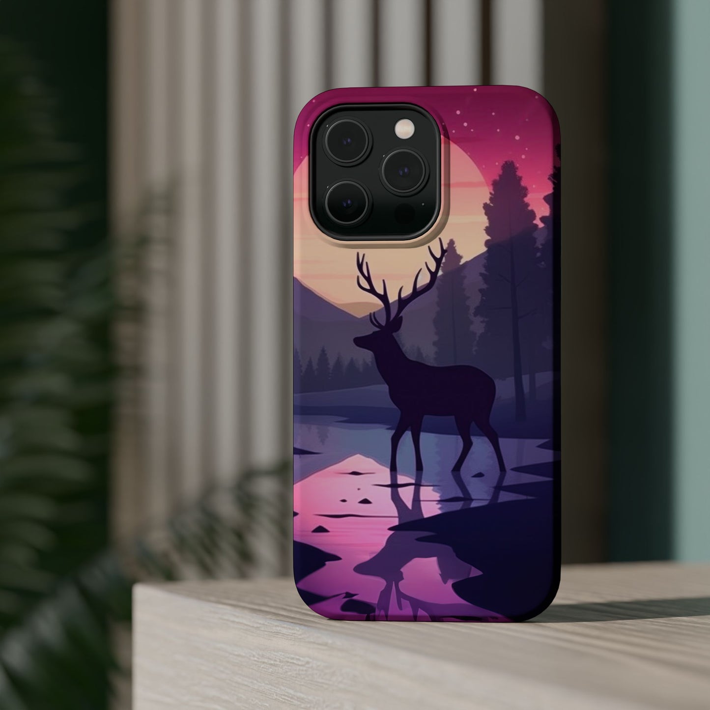 Twilight Elegance: Stag Reflection – MagSafe iPhone Case