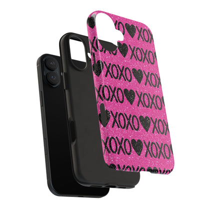 XOXO Glitter Hearts iPhone Case