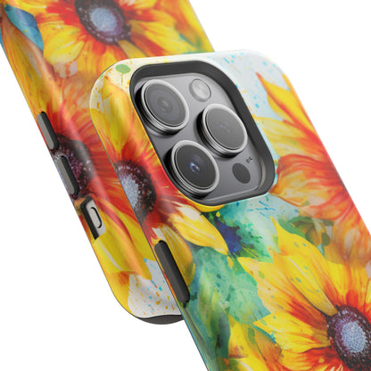 Watercolor Sunflower Splash - MagSafe iPhone Series Case