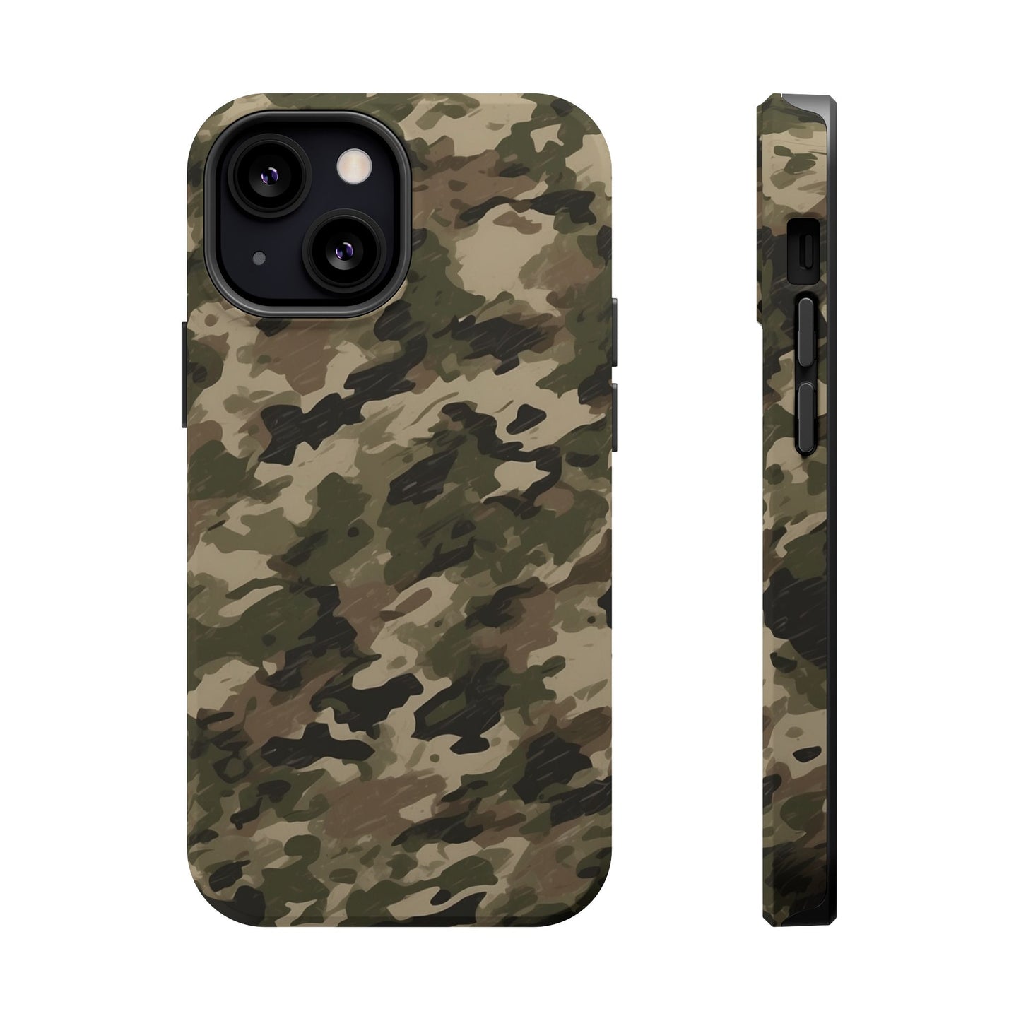 Classic Light Brown Camouflage – MagSafe iPhone Case with Rugged Elegance