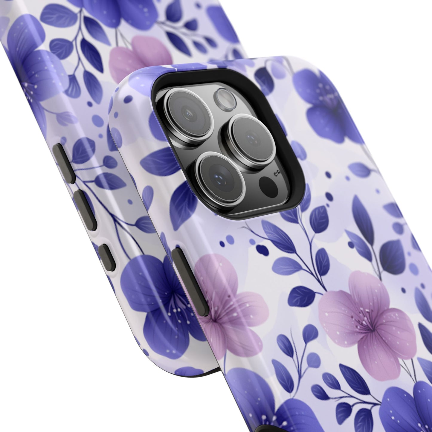 Purple Floral MagSafe iPhone Case – Durable Protection with Elegant Flower Design