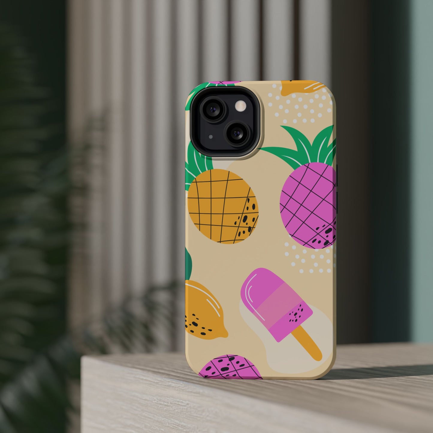 Tropical Pop MagSafe iPhone Case – Fun Pineapple & Lemon Design with Vibrant Summery Colors