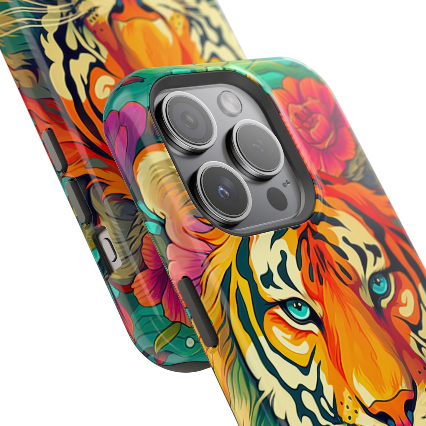 Fierce Rainbow Tiger Art - MagSafe iPhone Case