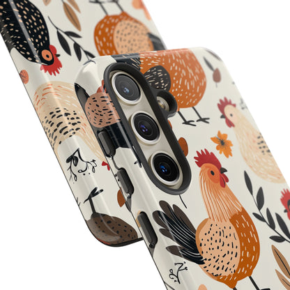 Samsung Galaxy Case: Cluckin' Vintage – Chickens & Leaves