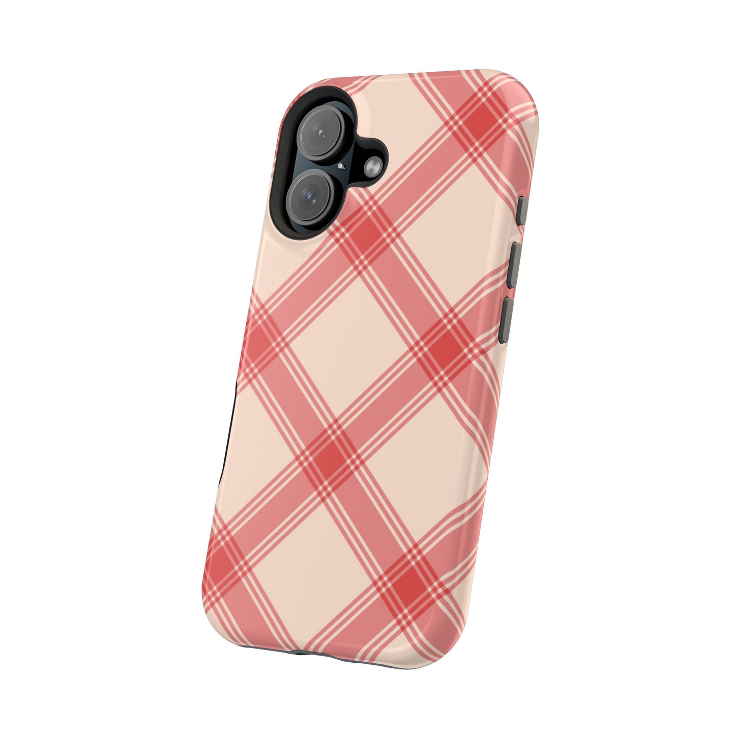 Soft Peachy Red Plaid MagSafe Case