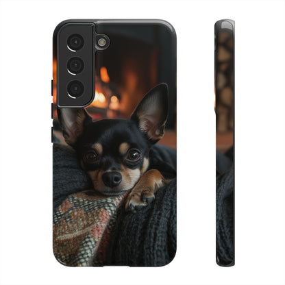 Cozy Chihuahua Fireplace Samsung Galaxy Case – Warm and Protective Design