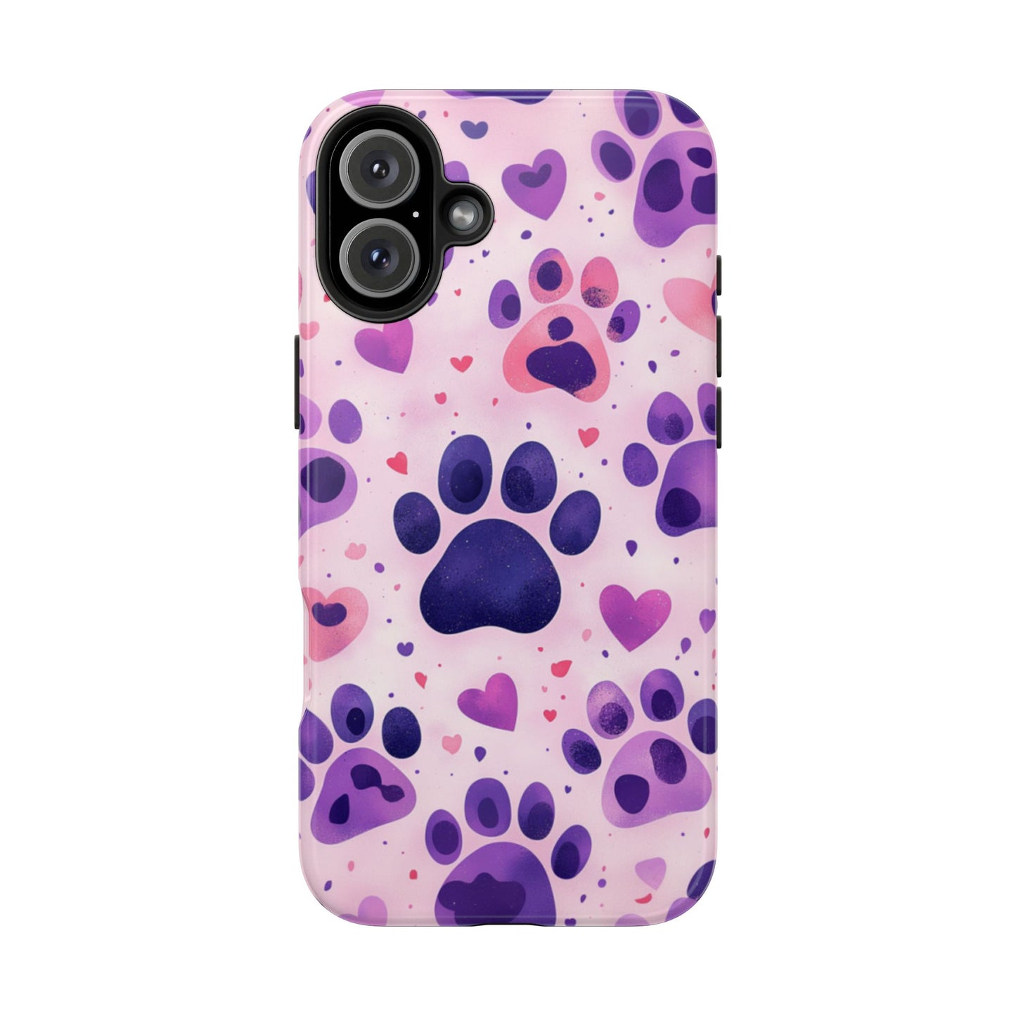 Purple Paw Print iPhone Case - Playful Pet Lover’s Protective Cover