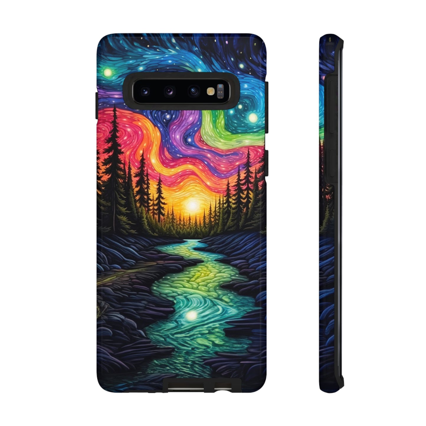 Celestial Nightscape Samsung Galaxy Case – Vibrant River and Starry Sky Design