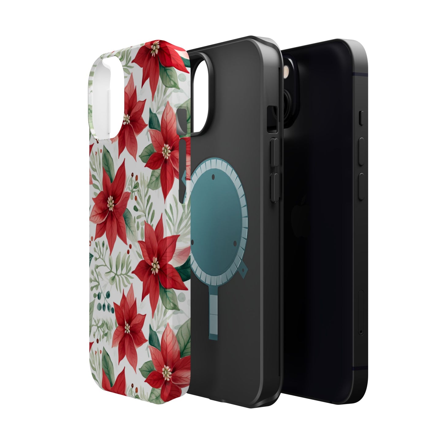 Festive Poinsettia Holiday Pattern – MagSafe iPhone Series Case