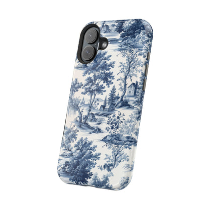 Vintage Charm Blue Toile iPhone Case