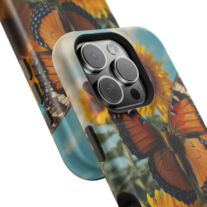 Vibrant Butterfly & Sunflower – MagSafe iPhone Case