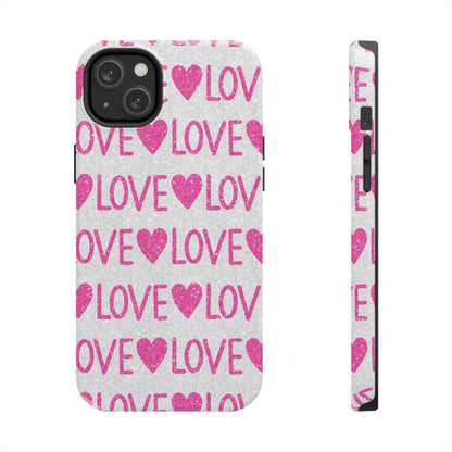 Pink Glitter Love Pattern – iPhone Series Case