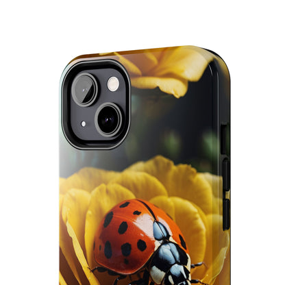 iPhone Case: Ladybug on Yellow Petals