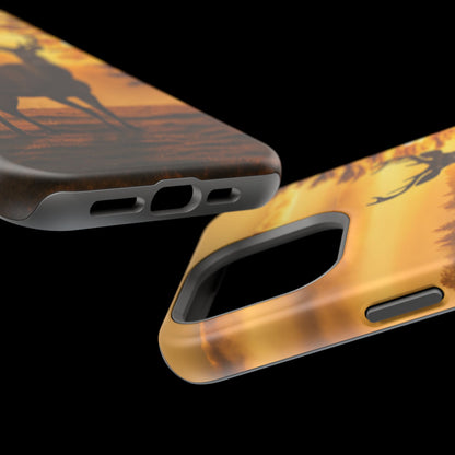 Sunset Majesty: Regal Stag – MagSafe iPhone Case