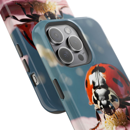 MagSafe iPhone Case: Floral Ladybug Delight