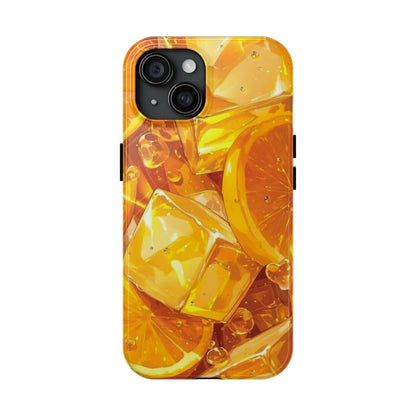 Citrus Splash iPhone Case – Bright Orange Slices & Ice, Dual-Layer Protection